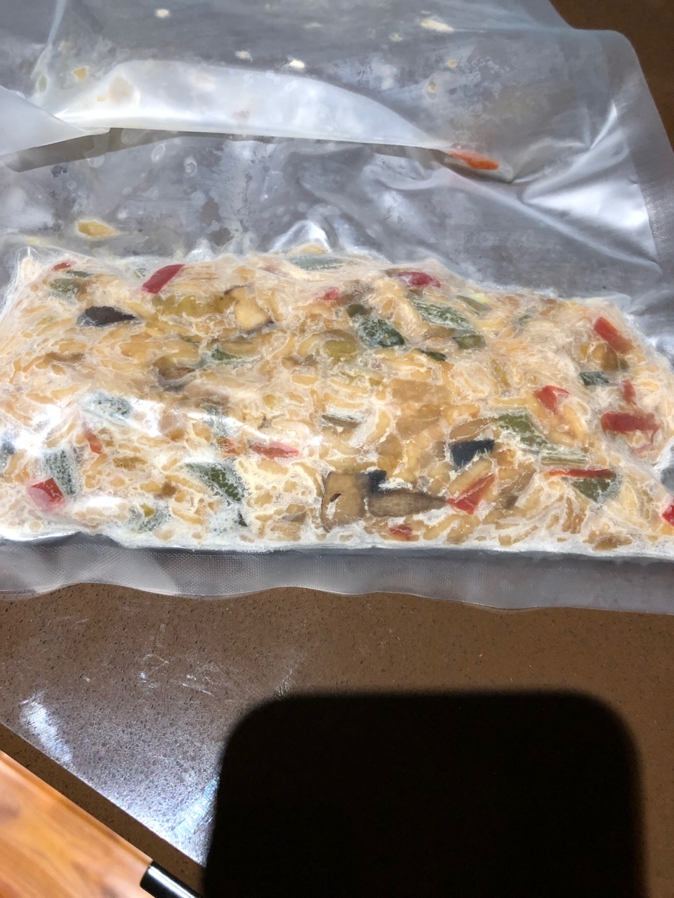 Easy Freeze Vacuum sealing and freezing of vegetarian fried rice